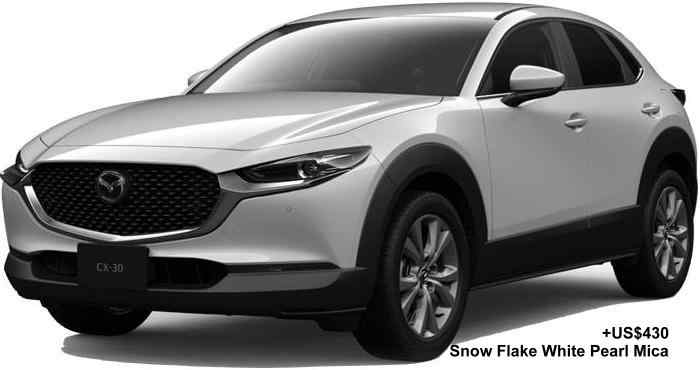 New Mazda CX30 body color: Snow Flake White Pearl Mica (option color +US$430)