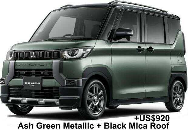 New Mitsubishi Delica Mini body color: Ash Green Metallic + Black Mica Roof (+US$920)