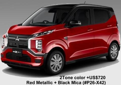 New Mitsubishi EK-X EV body color: Red Metallic + Black Mica (#P26-X42) 2Tone color +US$720