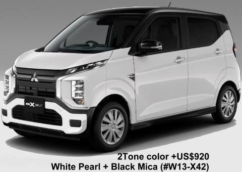 New Mitsubishi EK-X EV body color: White Pearl + Black Mica (#W13-X42) 2Tone color +US$920