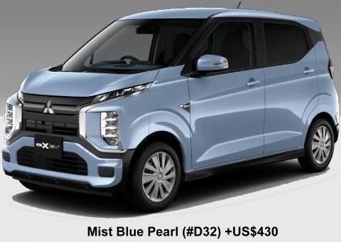 New Mitsubishi EK-X EV body color: Mist Blue Pearl (#D32) +US$430