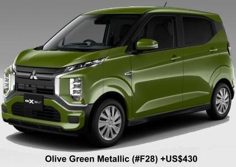 New Mitsubishi EK-X EV body color: Olive Green Metallic (#F28) +US$430