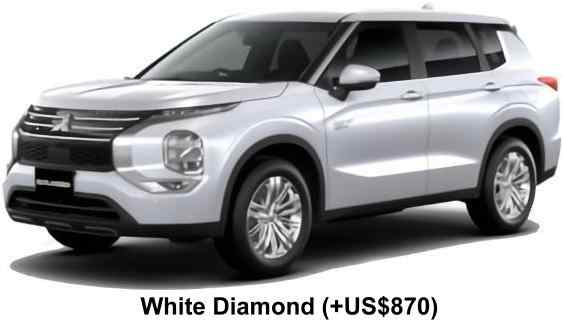 New Mitsubishi Outlander PHEV body color: White Diamond (+US$870)