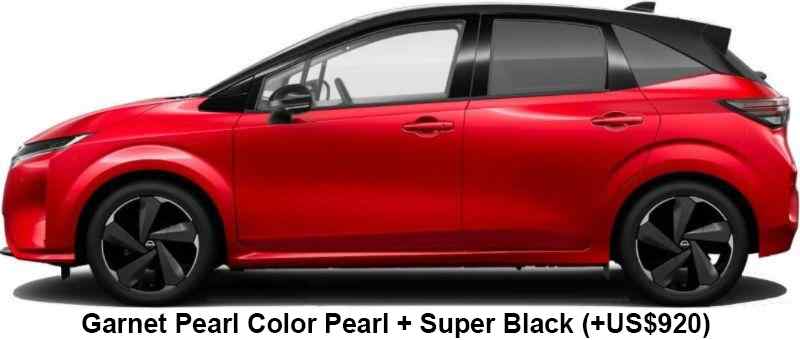 Nissan Aura Color: Garnet Red Color Clear Pearl + Super Black
