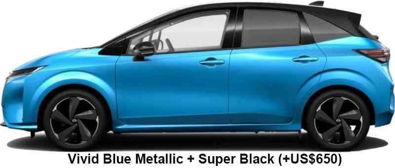 Nissan Aura Color: Vivid Blue Metallic + Super Black