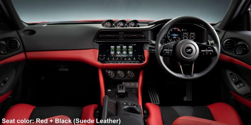 New Nissan Fairlady Z photo: Cockpit view image (Red +Black Combination) Suede Leather Model