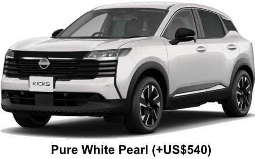 Nissan Kicks X e-Power body color: Pure White Pearl (+US$540)