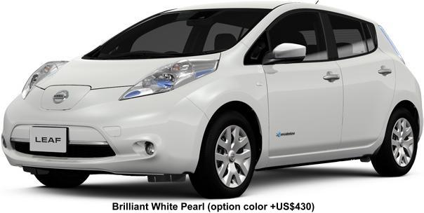 New Nissan Leaf body color: Brilliant White Pearl (+US$430) New Nissan Leaf body color: Brilliant White Pearl (+US$430)