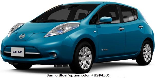 New Nissan Leaf body color: Sumio Blue (+US$430) New Nissan Leaf body color: Sumio Blue (+US$430)