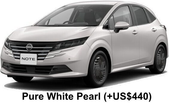 Nissan Note e-Power body color: Pure White Pearl (+US$440)