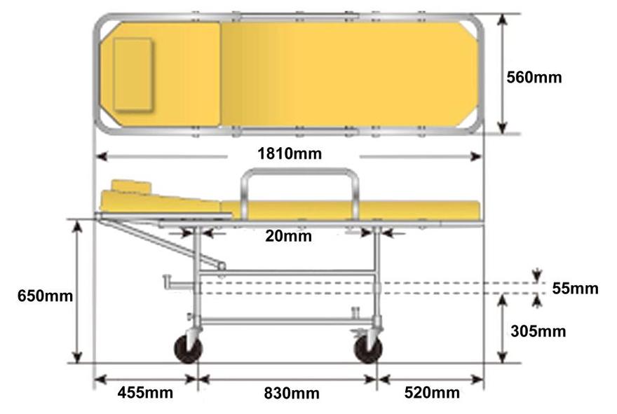 New Nissan NV350 Caravan Ambulance photo: Stretcher size