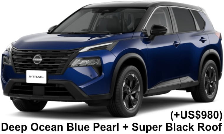 Nissan X-Trail e-Power body color: Deep Ocean Blue Pearl + Super Black (US$980)