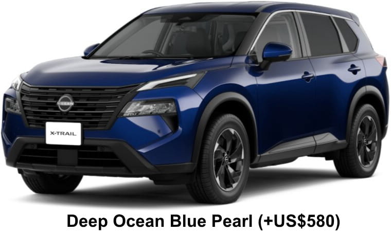 Nissan X-Trail e-Power body color: Deep Ocean Blue Pearl (US$580)