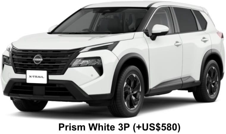 Nissan X-Trail e-Power body color: Prism White 3P (US$580)