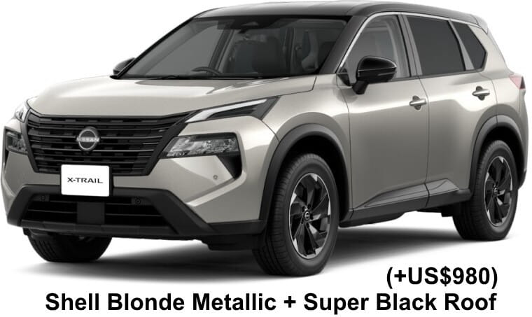 Nissan X-Trail e-Power body color: Shell Blonde Metallic + Super Black (US$980)