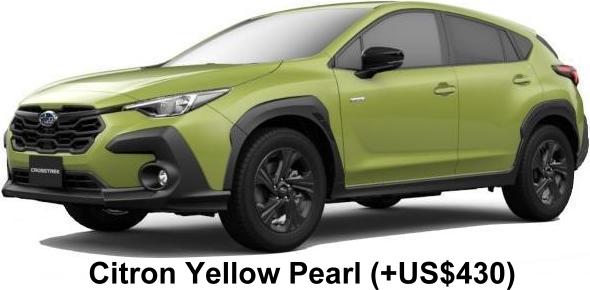 Subaru Crosstrek body color: Citron Yellow Pearl (+US$430)