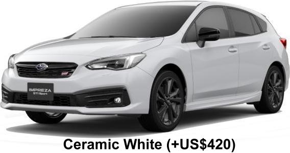 New Subaru Impreza STI Sport body color: CERAMIC WHITE (+US$420)