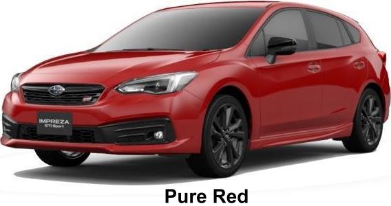 New Subaru Impreza STI Sport body color: PURE RED
