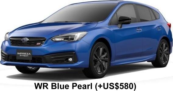 New Subaru Impreza STI Sport body color: WR BLUE PEARL (+US$580)