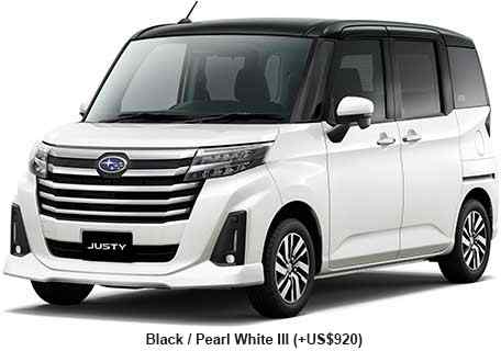 New Subaru Justy body color: Black & Pearl White III (+US$920)
