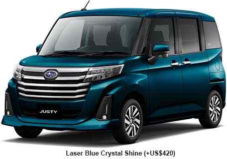 New Subaru Justy body color: Laser Blue Crystal Shine (+US$420)