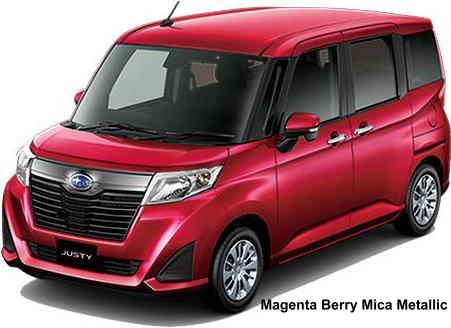 New Subaru Justy Custom body color: MAGENTA BERRY MICA METALLIC
