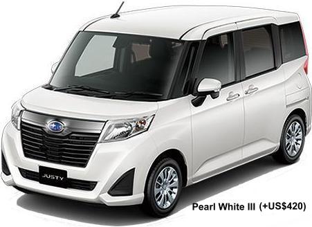 New Subaru Justy Custom body color: PEARL WHITE III (option color +US$420)