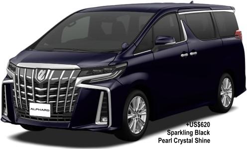 New Toyota Alphard Royal Lounge body color (Aero Model): SPARKLING BLACK PEARL CRYSTAL SHINE (option color +US$620)