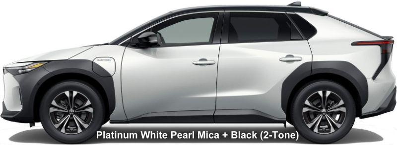 New Toyota bZ4x body color (2-Tone Color): PLATINUM WHITE PEARL MICA BODY + BLACK ROOF