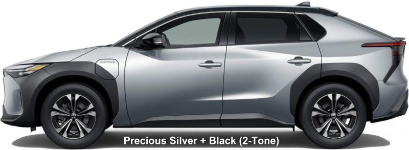 New Toyota bZ4x body color (2-Tone Color): PRECIOUS SILVER BODY + BLACK ROOF