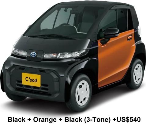 New Toyota C-Pod body color: Black Body + Orange Metallic Door + Black Roof (3-Tone color) +US$540