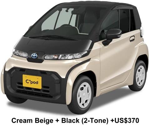 New Toyota C-Pod body color: Cream Beige Body + Black Roof (2-Tone color) +US$370