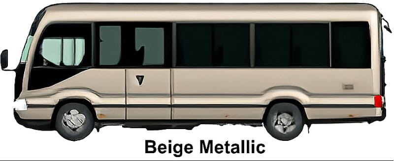 New Toyota Coaster Bus EX Model body color: Beige Metallic