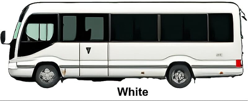 New Toyota Coaster Bus EX Model body color: White (Option color with additional cost)