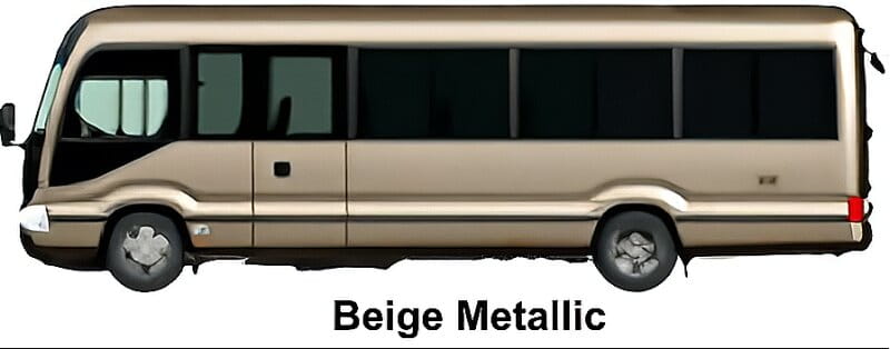 New Toyota Coaster Bus GX Model body color: Beige Metallic (Option color with additional cost)