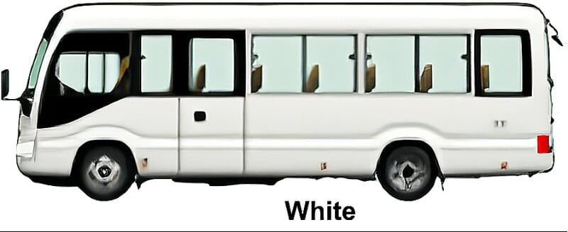 New Toyota Coaster Bus LX Model body color: White (Option color with additional cost)