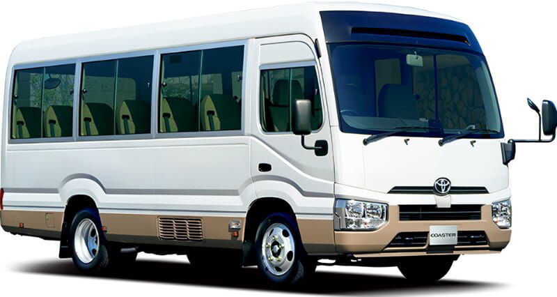 New Toyota Coaster Bus LX Model photo: Front view image (front picture)
