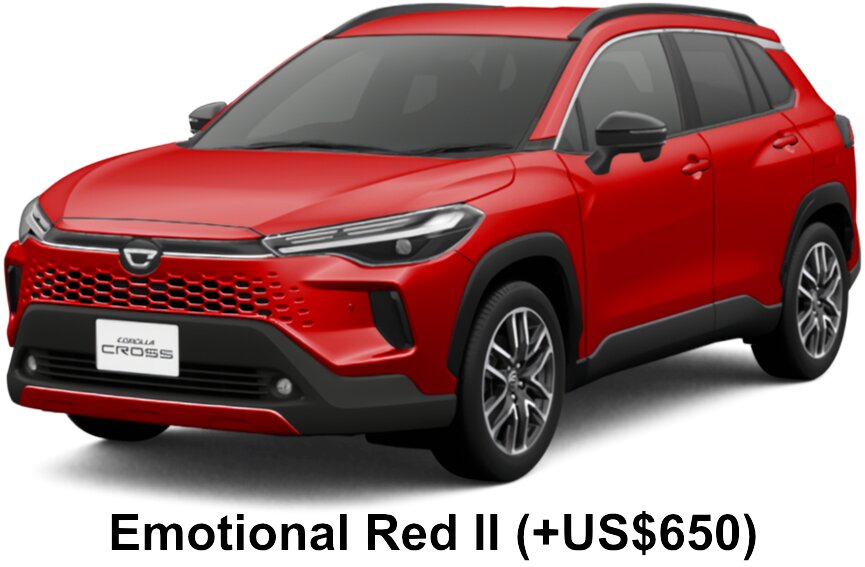 Toyota Corolla Cross Hybrid Z (Top Model) body color: Emotional Red II (+US$650)