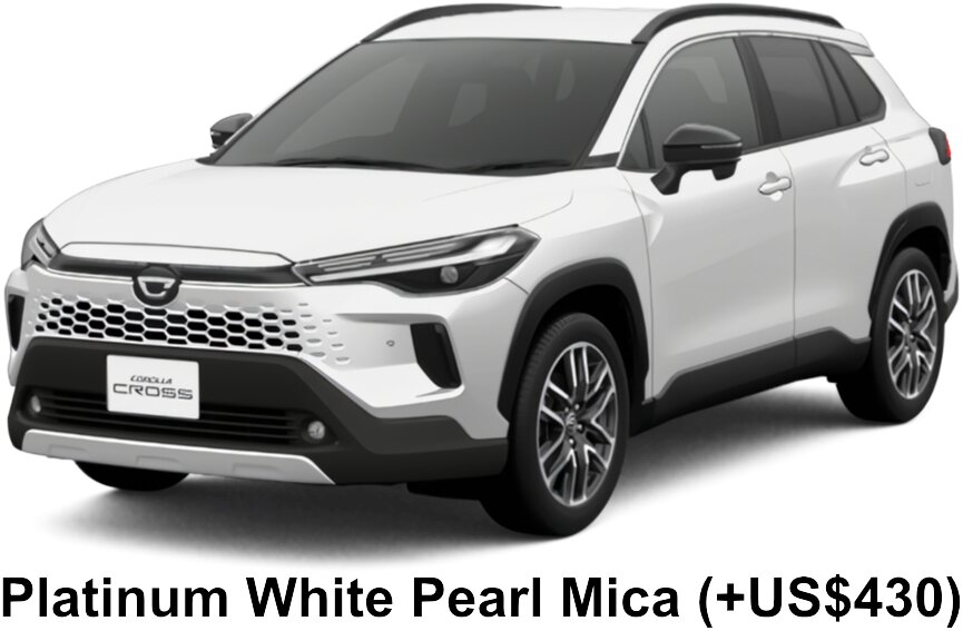 Toyota Corolla Cross Hybrid Z (Top Model) body color: Platinum White Pearl Mica (+US$430)