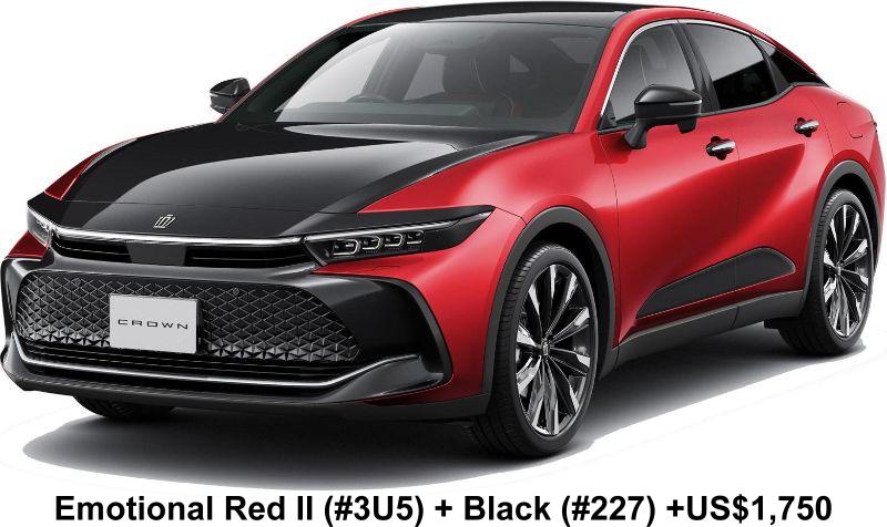 New Toyota Crown Crossover body color: EMOTIONAL RED II (Color No. 3U5) + BLACK (Color No. 227) Option color +US$1,750