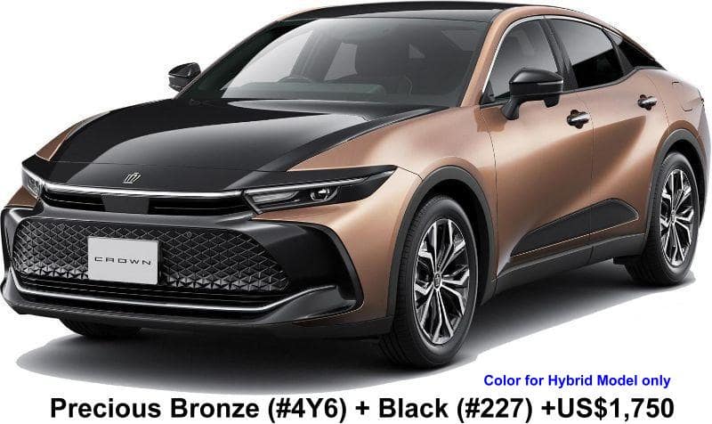 New Toyota Crown Crossover body color: PRECIOUS BRONZE (Color No. 4Y6) + BLACK (Color No. 227) Option color +US$1,750