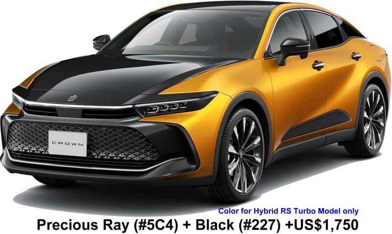 New Toyota Crown Crossover body color: PRECIOUS RAY (Color No. 5C4) + BLACK (Color No. 227) Option color +US$1,750