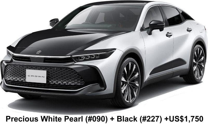 New Toyota Crown Crossover body color: PRECIOUS WHITE PEARL (Color No. 090) + BLACK (Color No. 227) Option color +US$1,750