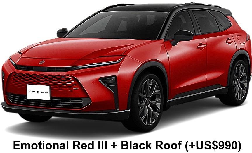 New Toyota Crown Estate body color: Emotional Red III + Black Roof (+US$990)