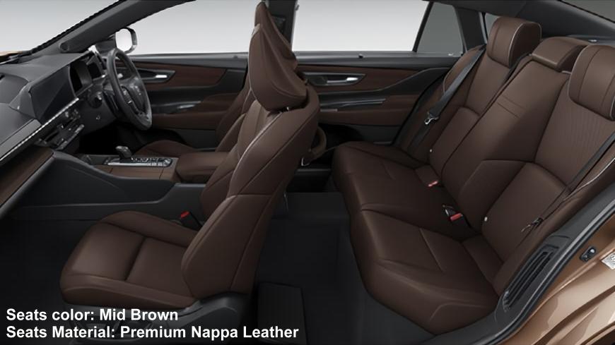 New Toyota Crown Sedan Hybrid Z photo: Interior view image picture (Mid Brown)