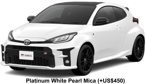 New Toyota GR Yaris body color: PRECIOUS PREMIUM WHITE PEARL MICA (option color +US$450)