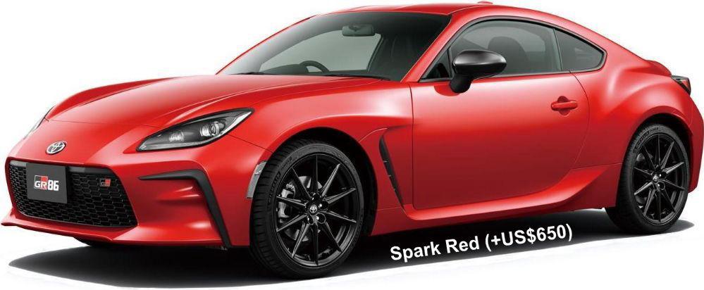 New Toyota GR86 body color: SPARK RED (OPTION COLOR +US$650)