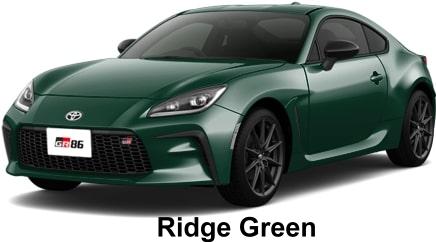 New Toyota GR86 body color: Ridge Green