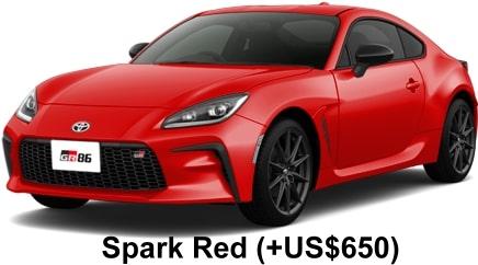 New Toyota GR86 body color: Spark Red (+US$650)