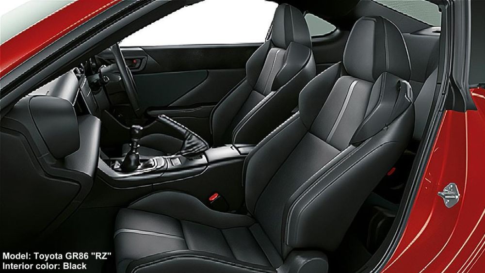 New Toyota GR86 RZ Model photo: Interior view image (Black)